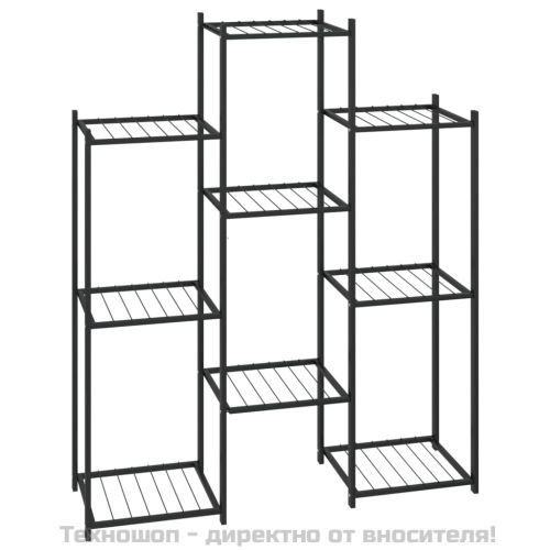 Стойка за цветя, 83x25x100 см, черна, желязо
