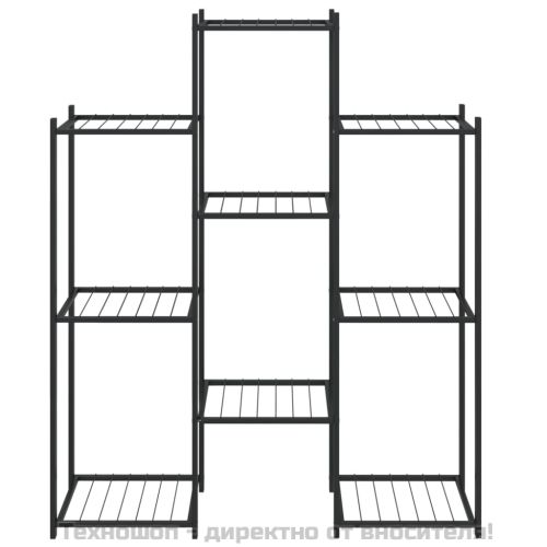 Стойка за цветя, 83x25x100 см, черна, желязо