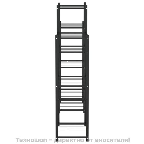 Стойка за цветя, 83x25x100 см, черна, желязо