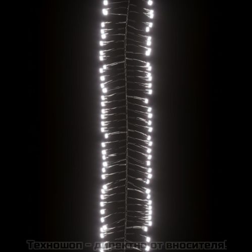 LED клъстърен стринг с 400 LED студено бяло 7,4 м PVC