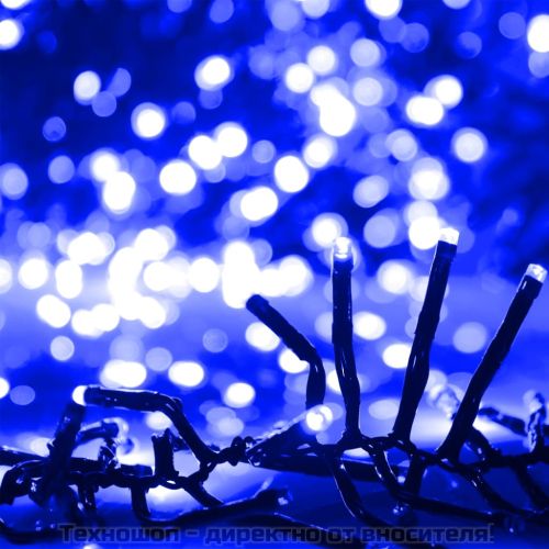 LED клъстърен стринг с 1000 LED синьо 11 м PVC