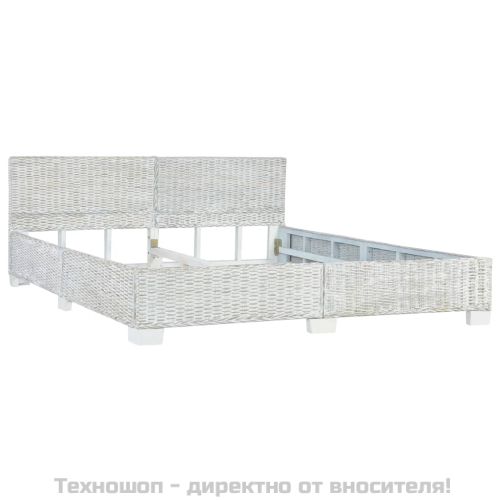 Рамка за легло сив естествен ратан 180x200 см