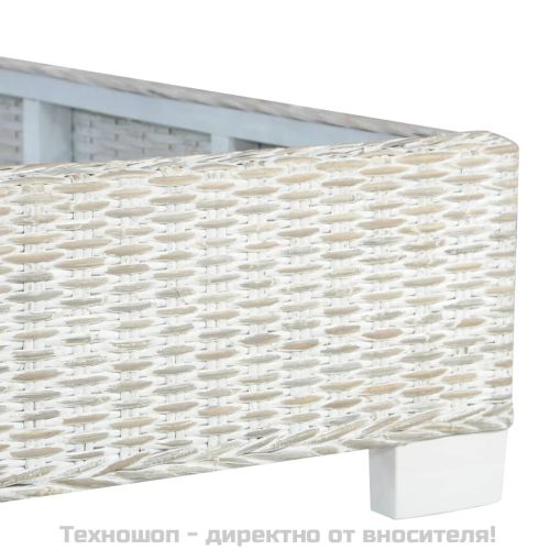 Рамка за легло сив естествен ратан 180x200 см