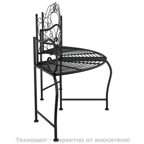 Пейка за около дърво, 150 см, черна, стомана