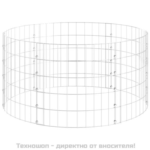 Кръгъл габионен стълб, поцинкована стомана, Ø100x50 см