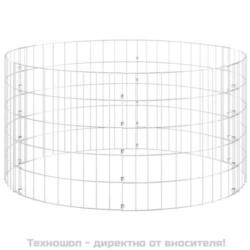 Кръгъл габионен стълб, поцинкована стомана, Ø100x50 см