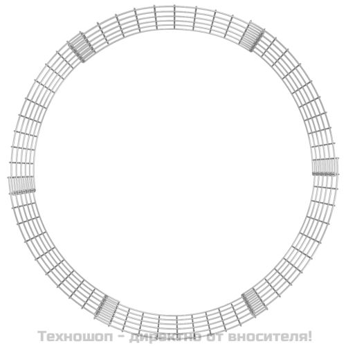 Кръгъл габионен стълб, поцинкована стомана, Ø100x50 см