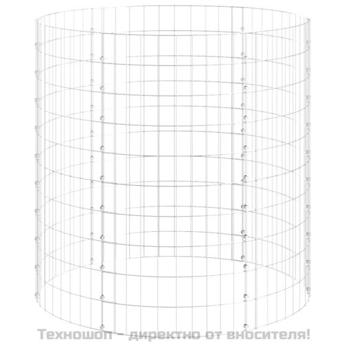 Кръгъл габионен стълб, поцинкована стомана, Ø100x100 см