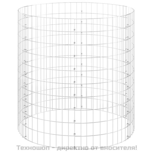 Кръгъл габионен стълб, поцинкована стомана, Ø100x100 см