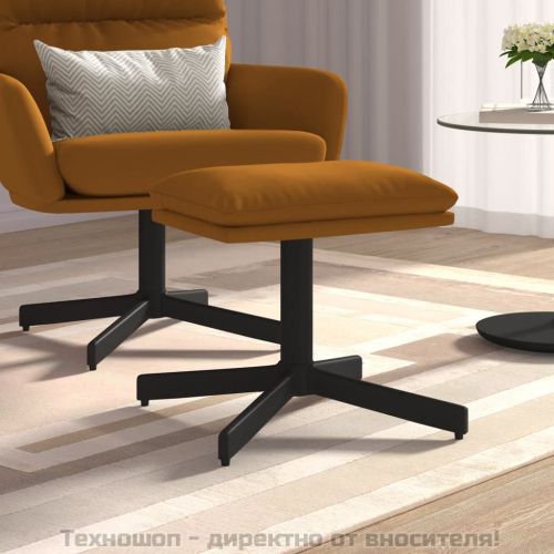 Табуретка, кафява, 60x60x36 см, кадифе