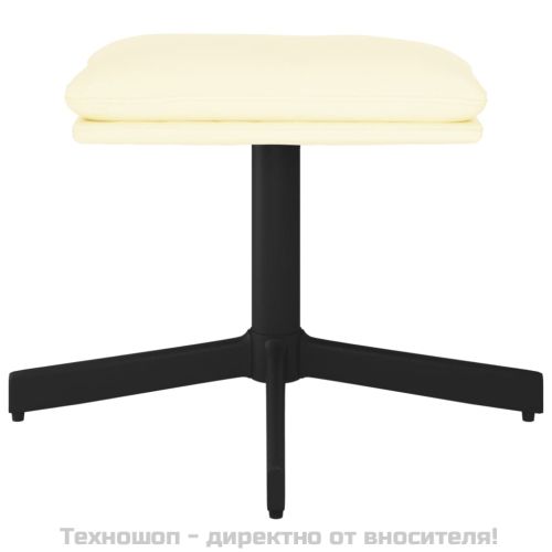 Табуретка, кремава, 60x60x36 см, изкуствена кожа