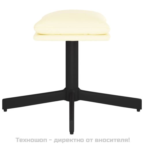 Табуретка, кремава, 60x60x36 см, изкуствена кожа