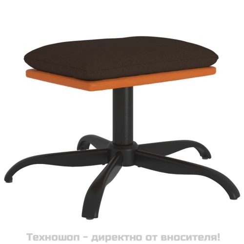 Табуретка, кафява, 60x60x36 см, текстил и изкуствена кожа