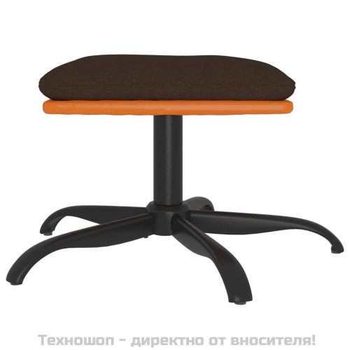 Табуретка, кафява, 60x60x36 см, текстил и изкуствена кожа