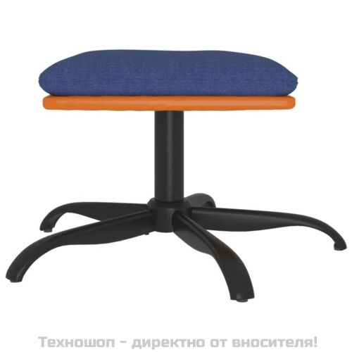 Табуретка, синя, 60x60x36 см, текстил и изкуствена кожа