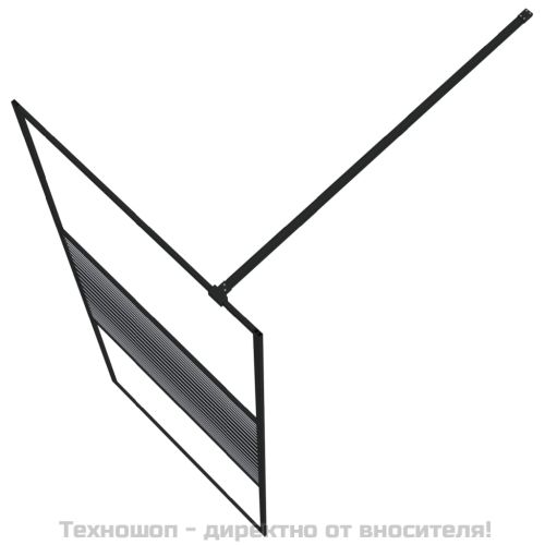 Параван за баня черен 80x195 см прозрачно ESG стъкло