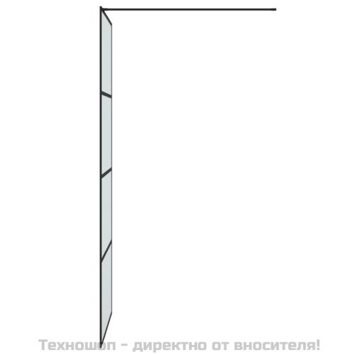 Параван за баня, черен, 80x195 см, матирано ESG стъкло
