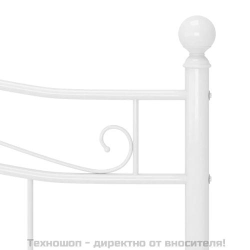 Рамка за легло, бяла, метал, 160x200 см