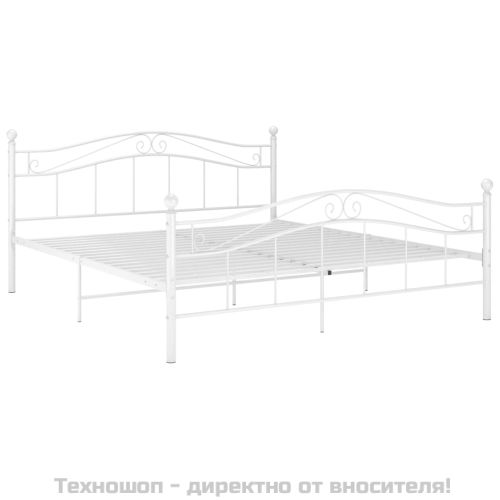 Рамка за легло, бяла, метал, 140x200 cм