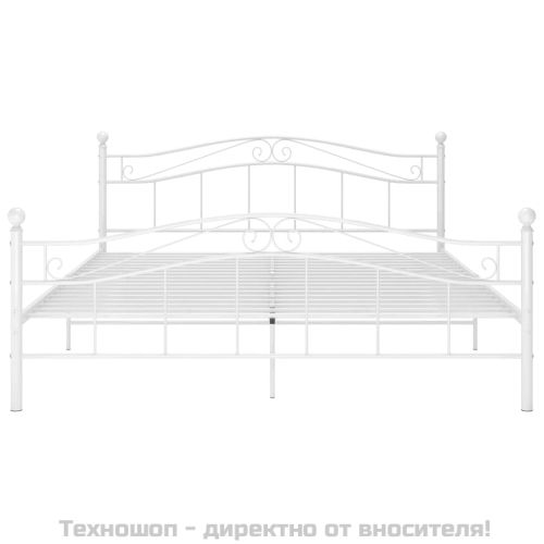 Рамка за легло, бяла, метал, 140x200 cм