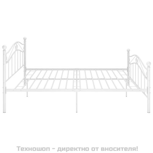 Рамка за легло, бяла, метал, 140x200 cм