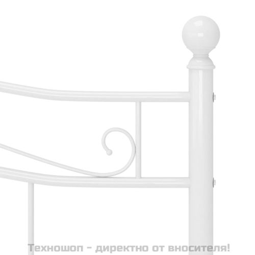 Рамка за легло, бяла, метал, 140x200 cм