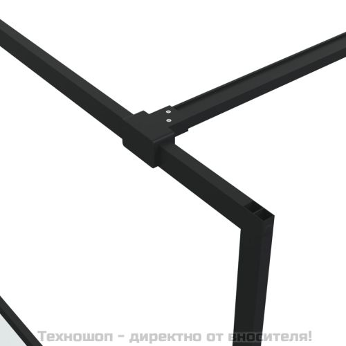 Параван за баня черен 80x195 см наполовина матирано ESG стъкло