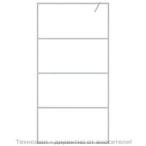 Параван за баня сребрист 100x195 см прозрачно ESG стъкло