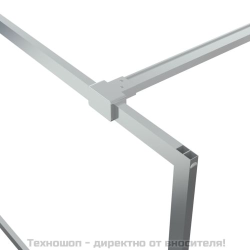 Параван за баня сребрист 100x195 см прозрачно ESG стъкло