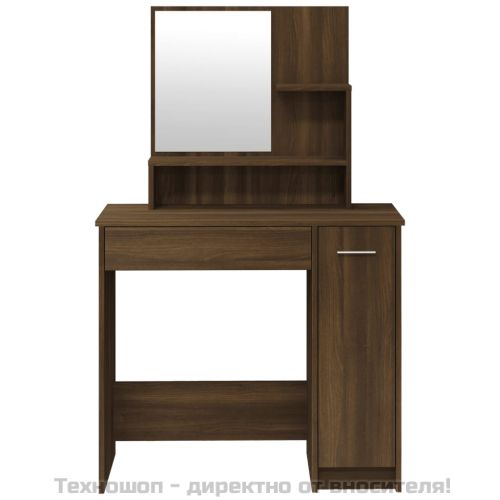 Комплект тоалетка, кафяв дъб, 86,5x35x136 см