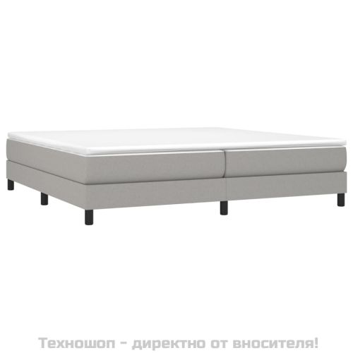 Рамка за легло с пружини, светлосива, 200x200 см, плат