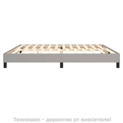 Рамка за легло с пружини, светлосива, 200x200 см, плат