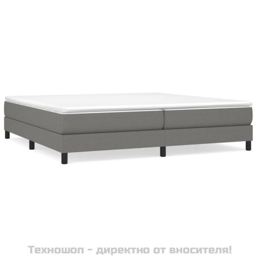 Рамка за легло с пружини, тъмносива, 200x200 см, плат