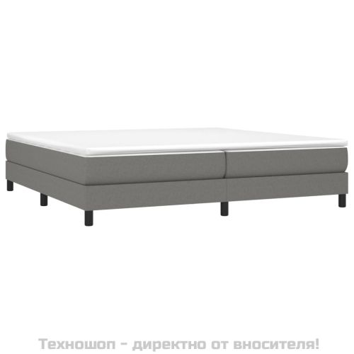 Рамка за легло с пружини, тъмносива, 200x200 см, плат