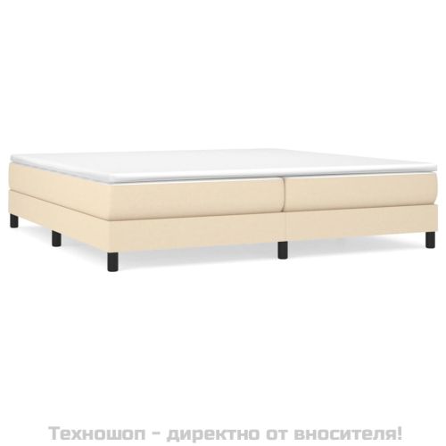 Рамка за легло с пружини, кремава, 200x200 см, плат