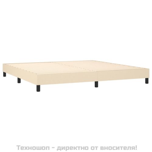 Рамка за легло с пружини, кремава, 200x200 см, плат