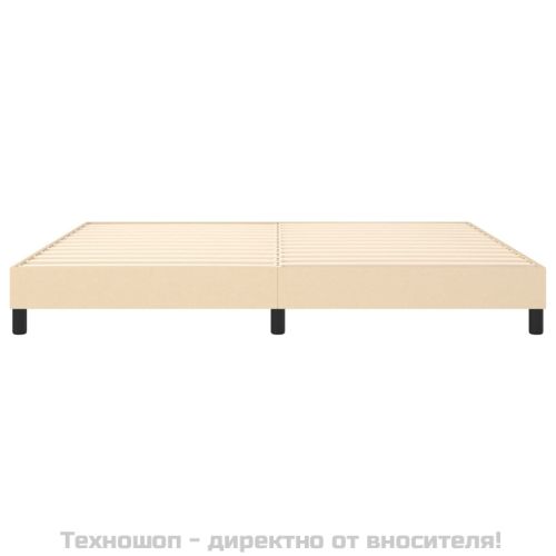 Рамка за легло с пружини, кремава, 200x200 см, плат