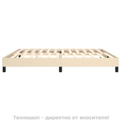 Рамка за легло с пружини, кремава, 200x200 см, плат