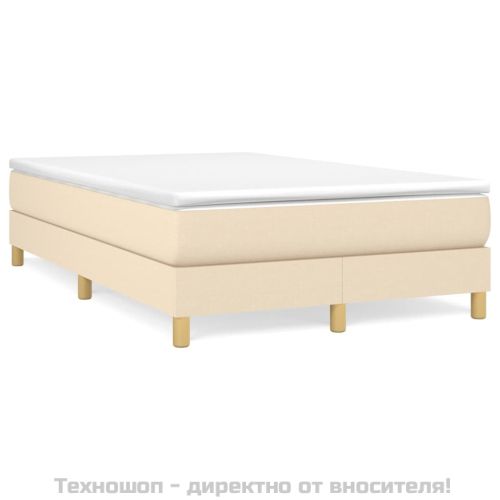 Рамка за легло с пружини, кремава, 120x200 см, плат