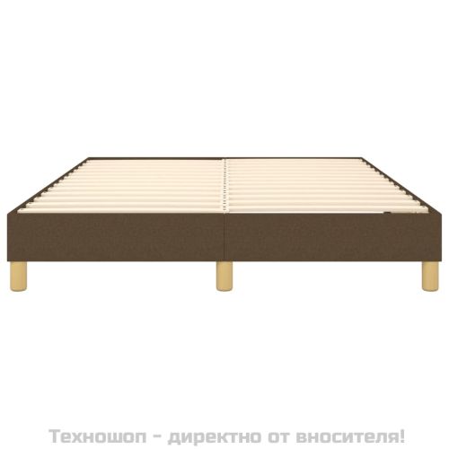 Рамка за легло с пружини, тъмнокафява, 140x200 см, плат