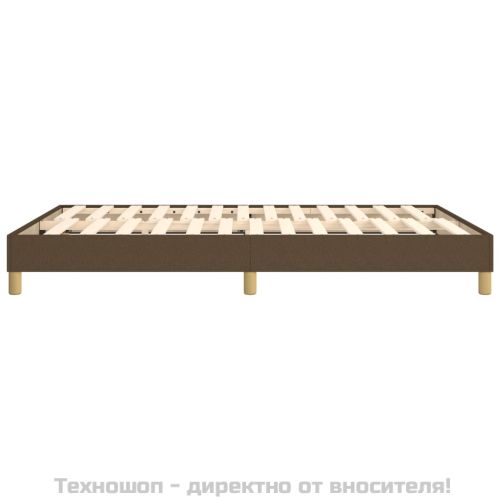 Рамка за легло с пружини, тъмнокафява, 140x200 см, плат