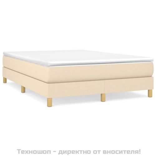 Рамка за легло с пружини, кремава, 140x200 см, плат