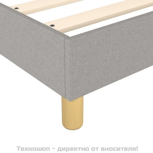 Рамка за легло с пружини, светлосива, 160x200 см, плат