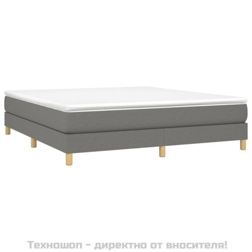 Рамка за легло с пружини, тъмносива, 160x200 см, плат