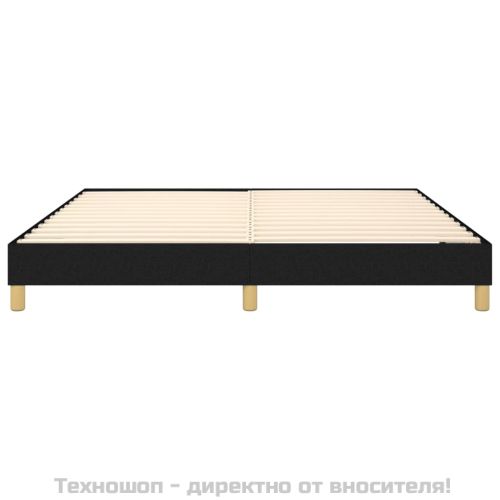 Рамка за легло с пружини, черна, 160x200 см, плат