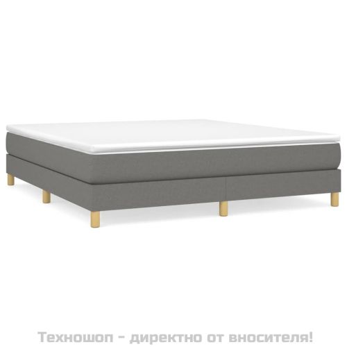 Рамка за легло с пружини, тъмносива, 180x200 см, плат