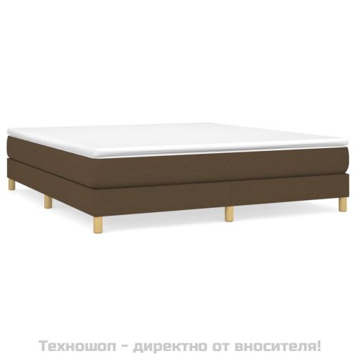 Рамка за легло с пружини, тъмнокафява, 180x200 см, плат