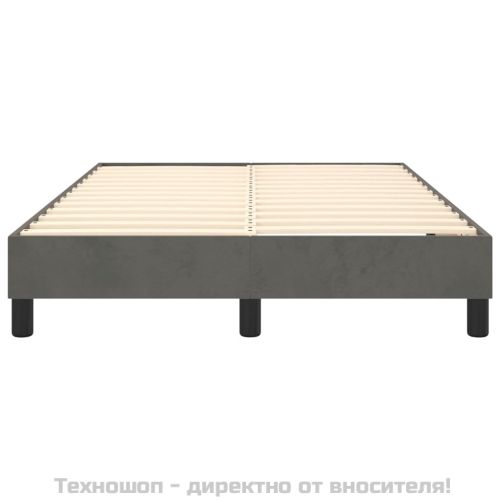 Рамка за легло с пружини, тъмносива, 120x200 см, кадифе