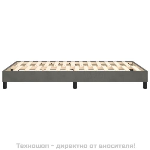 Рамка за легло с пружини, тъмносива, 120x200 см, кадифе