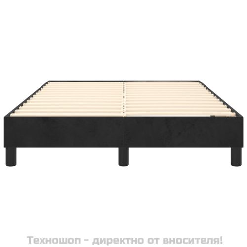 Рамка за легло с пружини, черна, 120x200 см, кадифе